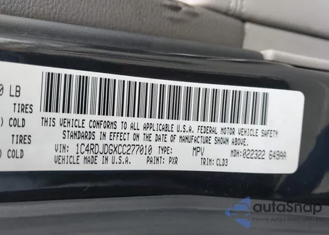 2012 Dodge Durango Crew from USA, damaged, VIN 1C4RDJDGXCC277010